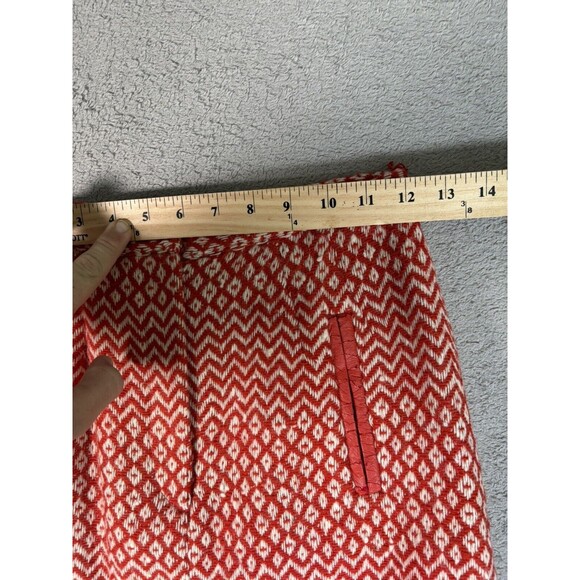 VTG Country Set Union Made Red White Knitted Diamond Geometric 24” Waist Skirt - Picture 11 of 11